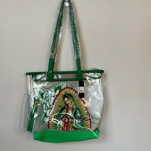 Ed Hardy Green Transparent Tote Bag NWT